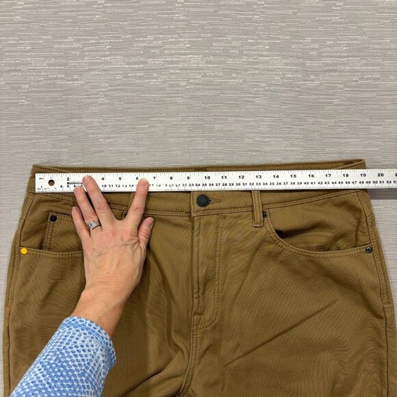 CAT Caterpillar Work Pants Mens 38 x 30 Brown Canvas Fleece Lined Insulated - Picture 8 of 12